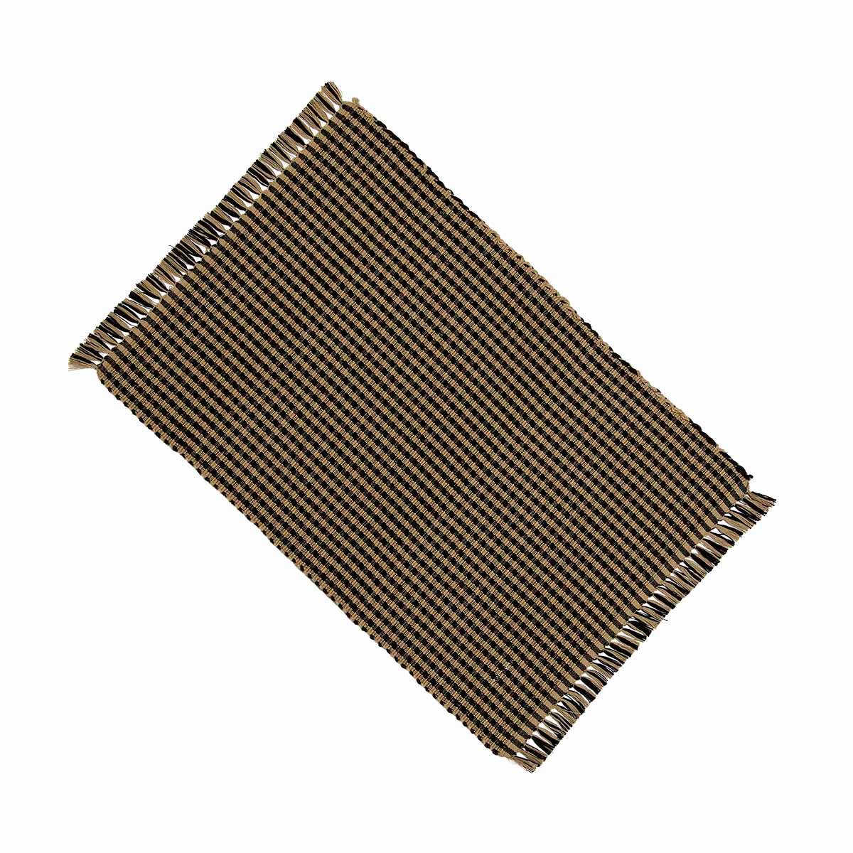 Black - Oat Newbury Gingham Placemat - Set of Six - Home Collections by Raghu