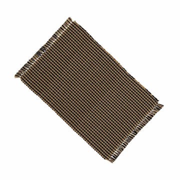 Black - Oat Newbury Gingham Placemat - Set of Six - Home Collections by Raghu