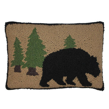 Black Bear Hooked 14x20 Pillow PL140104