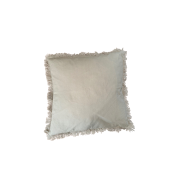 Oatmeal Square Frayed Pillow