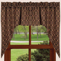 Black-Tan Marshfield Jacquard Swag - Lined - Home Collections by Raghu
