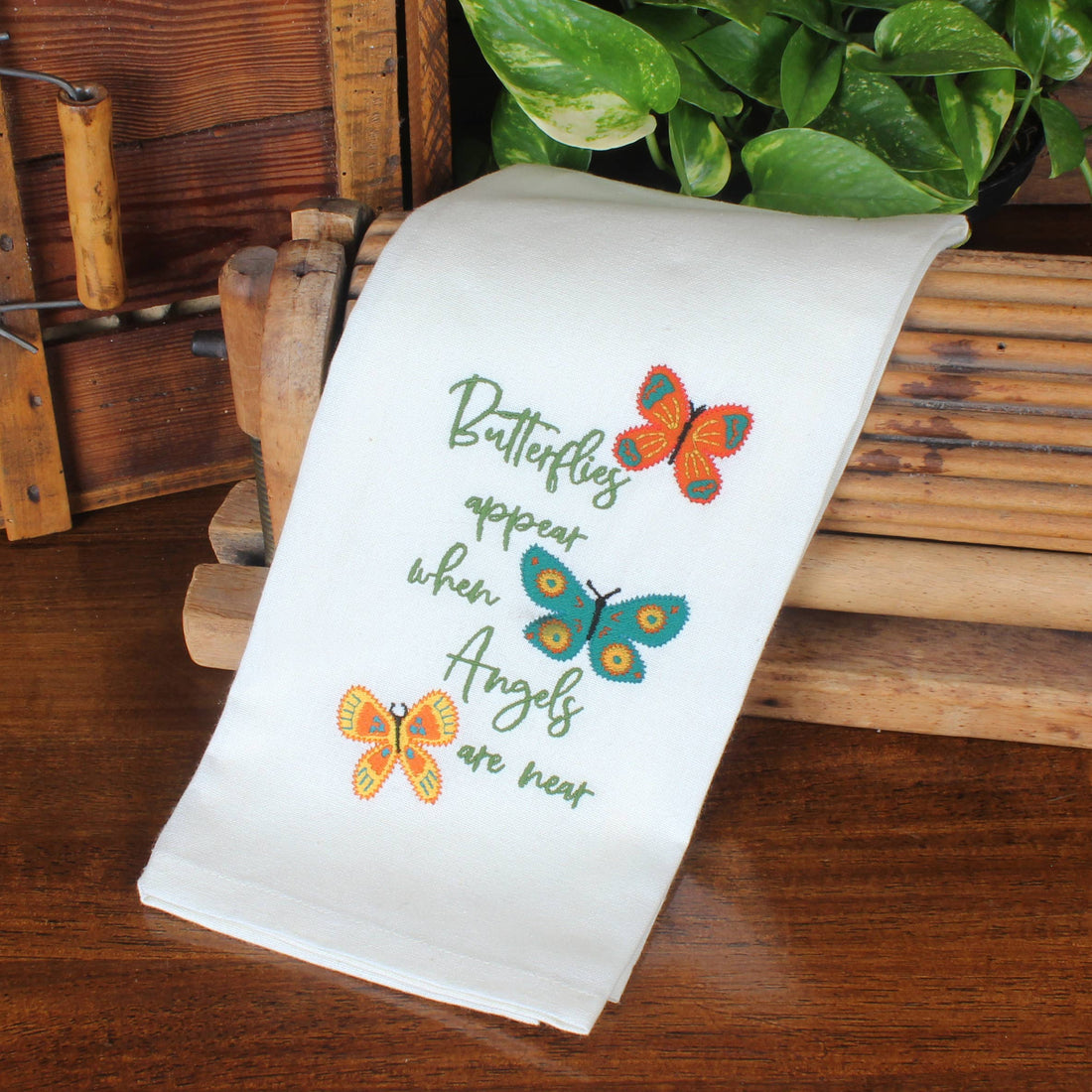 Butterflies Towel- Set of Two - Home Collections by Raghu