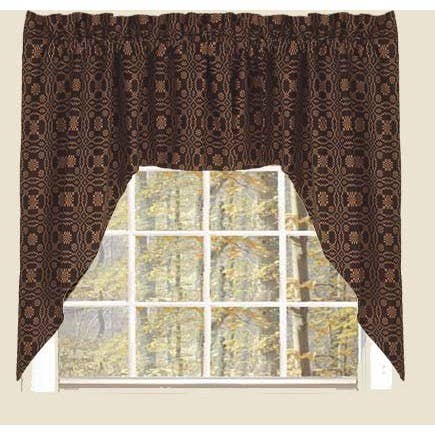Black - Mustard Loverƒ?????s Knot Jacquard Swag - Lined - Home Collections by Raghu