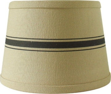 Grain Sack Stripe Oat - Black Lampshade  - Home Collections by Raghu