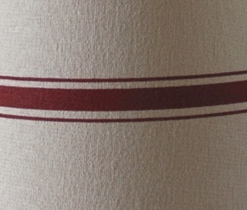 Grain Sack Stripe Oat - Barn Red Lampshade  - Home Collections by Raghu