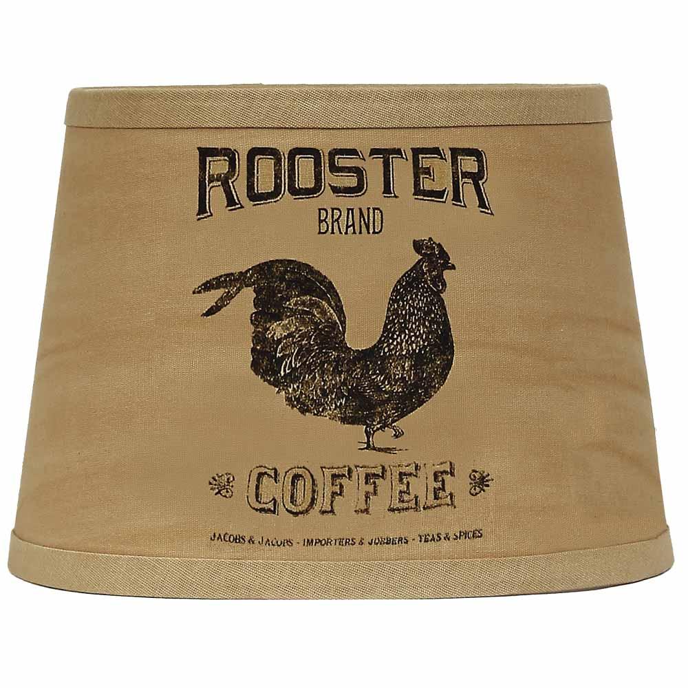 Tea Dyed Rooster Brand 10" Lampshade - Home Collections by Raghu