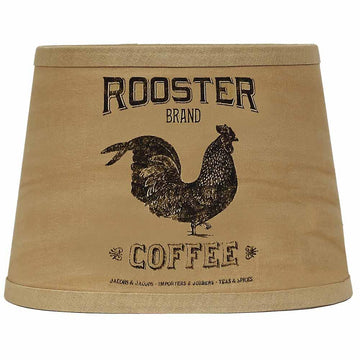 Tea Dyed Rooster Brand 10" Lampshade - Home Collections by Raghu