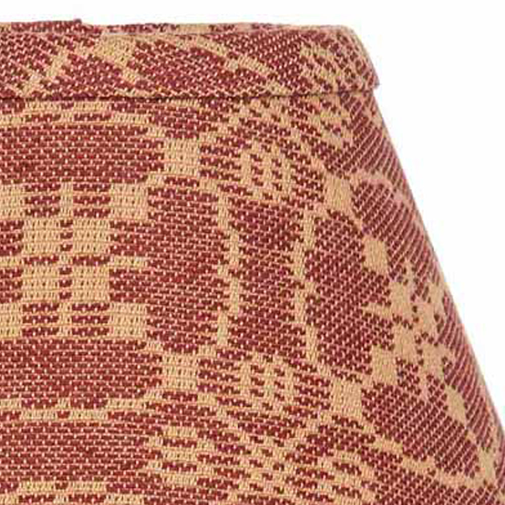 Barn Red-Tan Marshfield Jacquard 10" Lampshade - Home Collections by Raghu