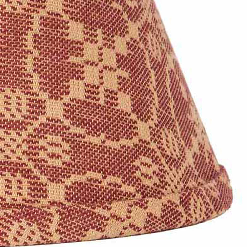 Barn Red-Tan Marshfield Jacquard 10" Lampshade - Home Collections by Raghu