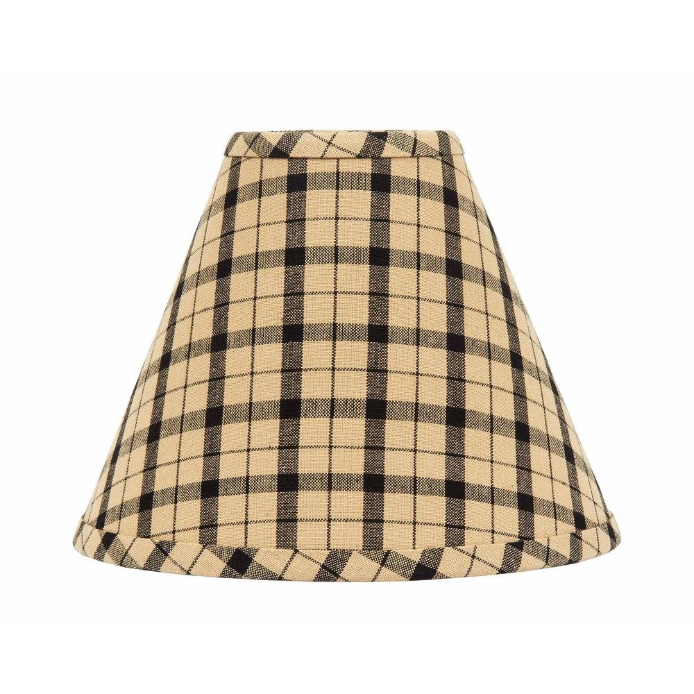 Black-Nutmeg Salem Check Black 10" Lampshade - Home Collections by Raghu