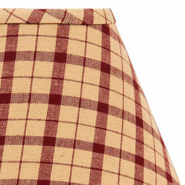 Barn Red Nutmeg Salem Check Barn Red 10" Lampshade - Home Collections by Raghu