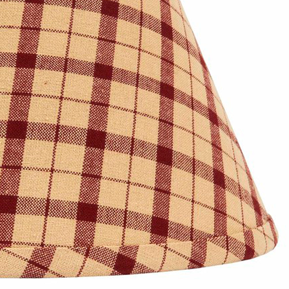 Barn Red Nutmeg Salem Check Barn Red 10" Lampshade - Home Collections by Raghu