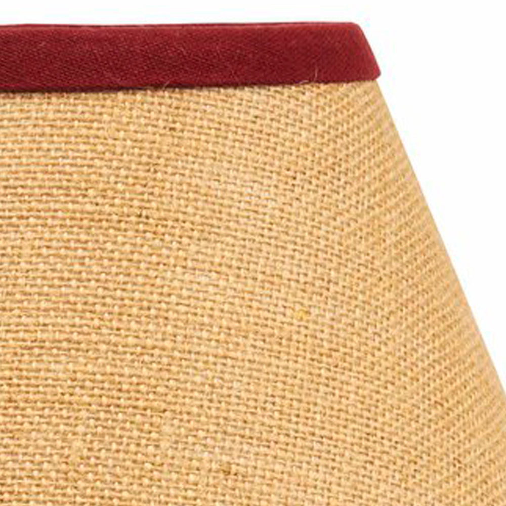 Barn Red - Wheat Burlap Stripe 10" Lampshade - Home Collections by Raghu