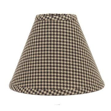 Black - Oat Newbury Gingham 10" Lampshade - Home Collections by Raghu