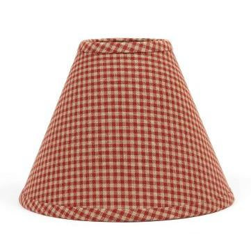 Barn Red-Oat Newbury Gingham 10" Lampshade - Home Collections by Raghu