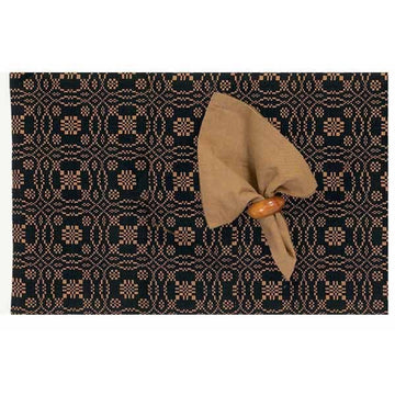 Black - Mustard Loverƒ?????s Knot Jacquard Placemat - Set of Six - Home Collections by Raghu