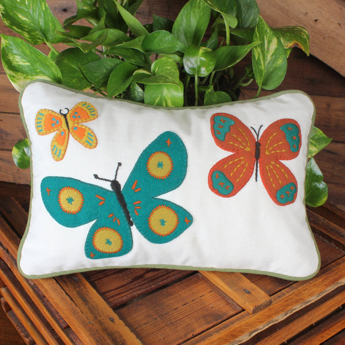 Butterflies Pillow 8 Inx12 In - Home Collections by Raghu