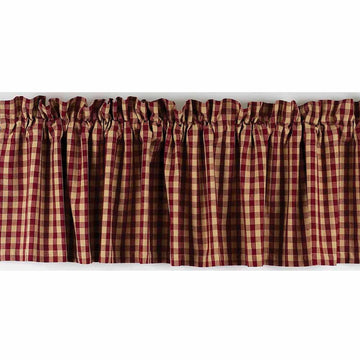 Barn Red Nutmeg Heritage House Check Barn Red Valance Lined VL100017