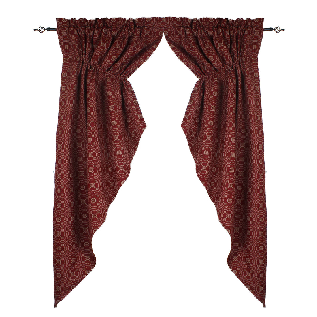 Lover's Knot  Barn Red gathered Swag - Home Collections by Raghu