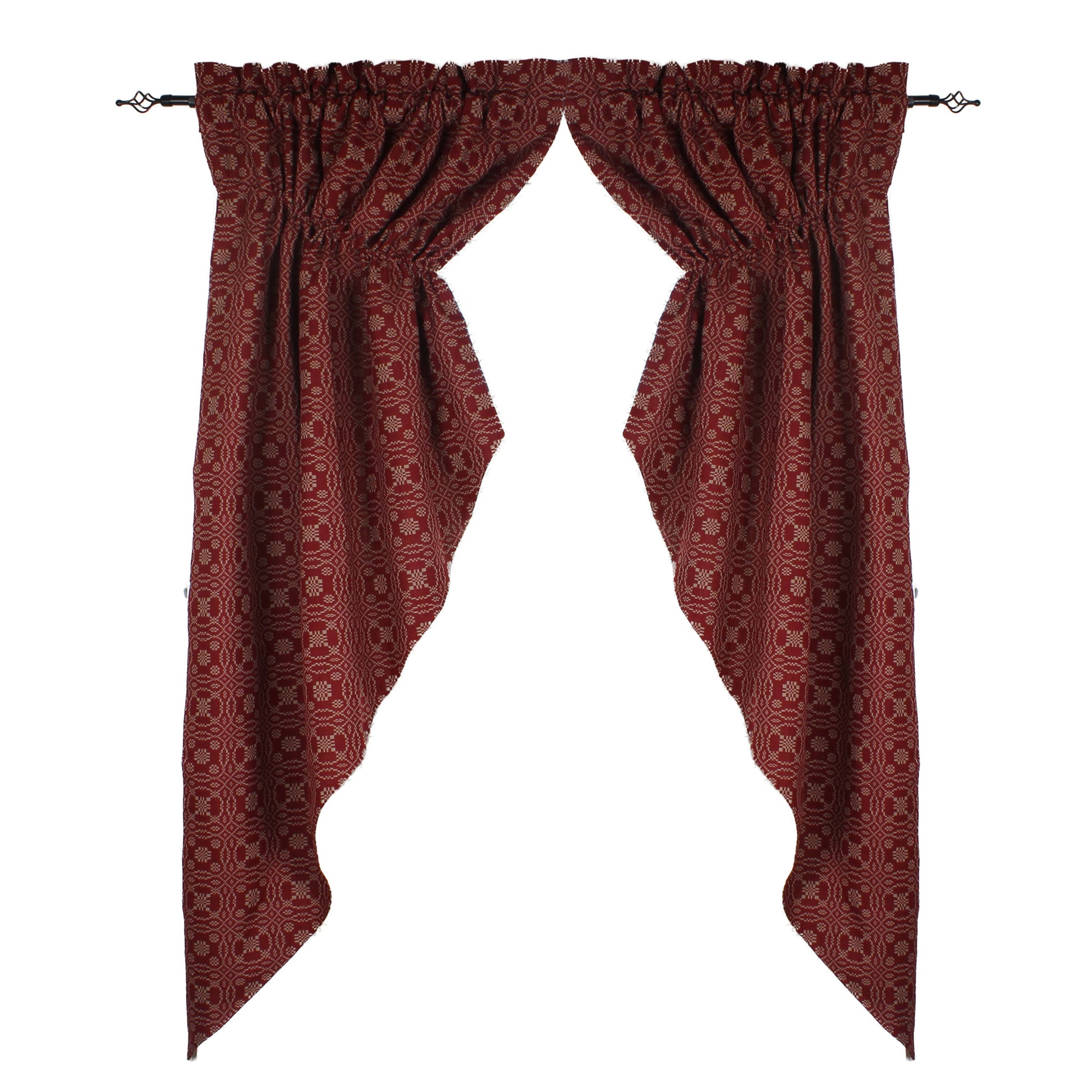 Lover's Knot  Barn Red gathered Swag - Home Collections by Raghu