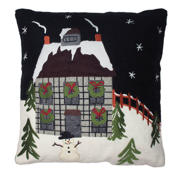 Home for the Holidays Wool Pillow 14 In - Home Collections by Raghu