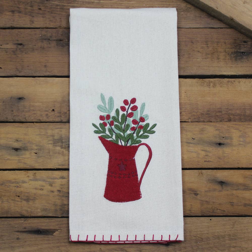 Holiday Pitcher  Towel - Home Collections by Raghu