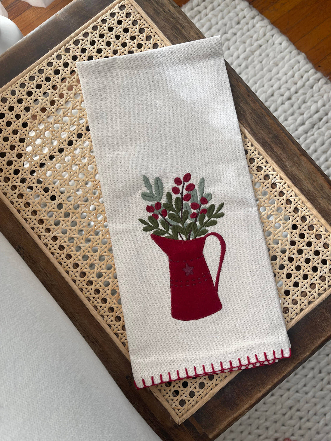 Holiday Pitcher  Towel - Home Collections by Raghu