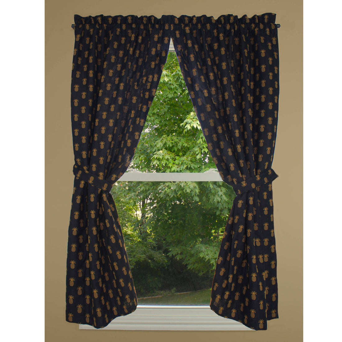 Pineapple Town Black Panels - Home Collections by Raghu