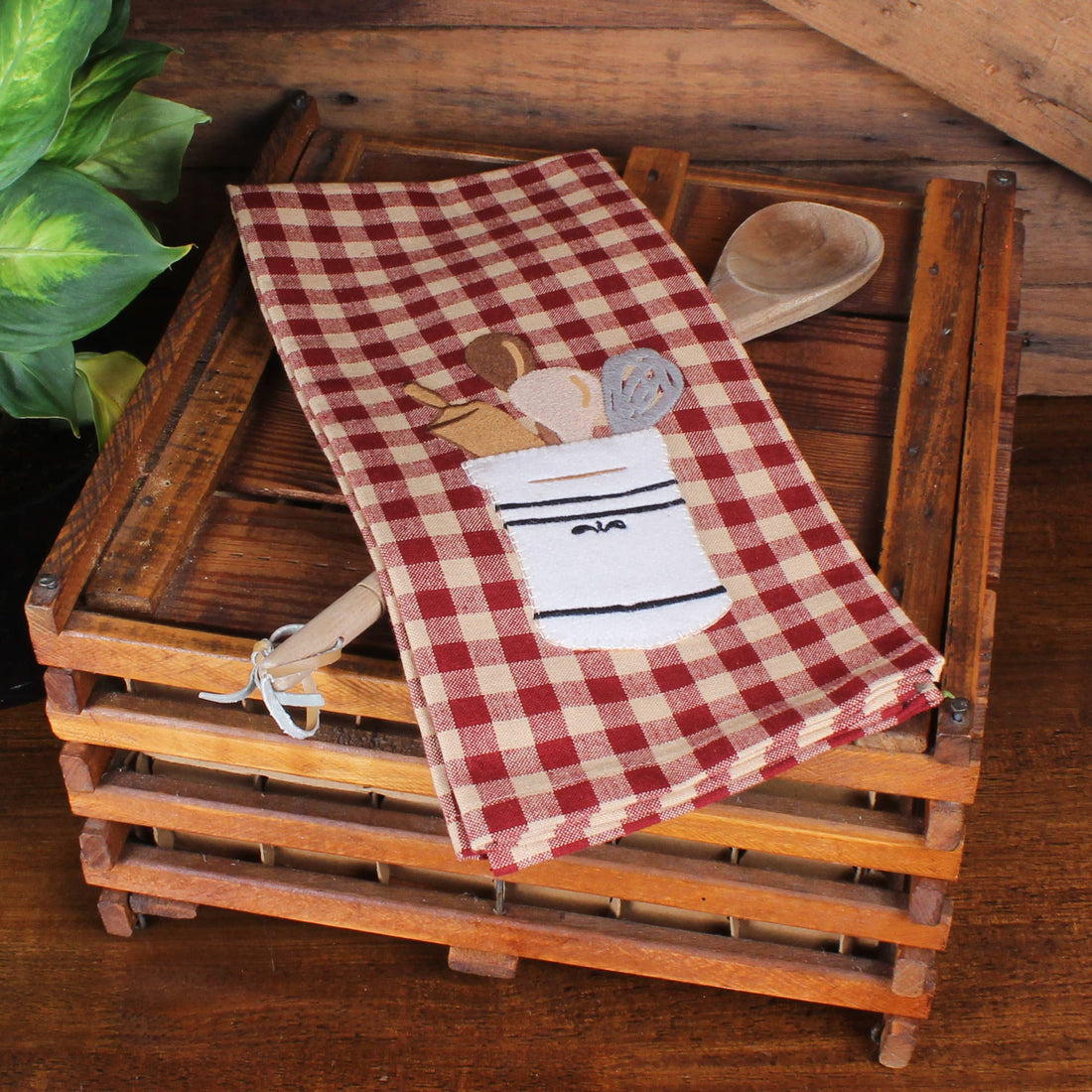 Utensil Crock Towel- Set of Two - Home Collections by Raghu