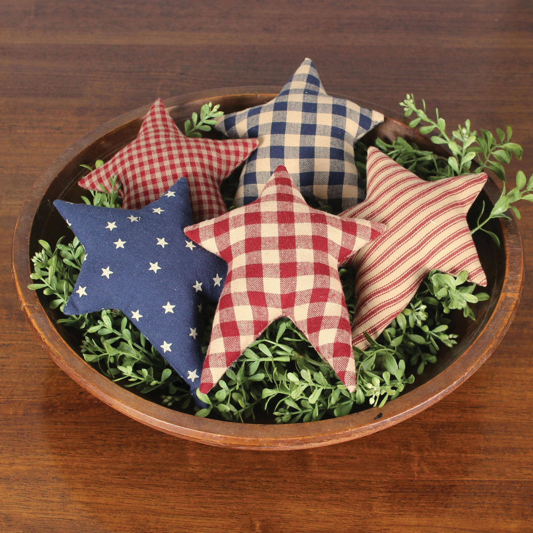 Freedom Fabric Stars set of 5 Ornament - Home Collections by Raghu