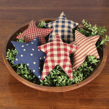 Freedom Fabric Stars set of 5 Ornament - Home Collections by Raghu