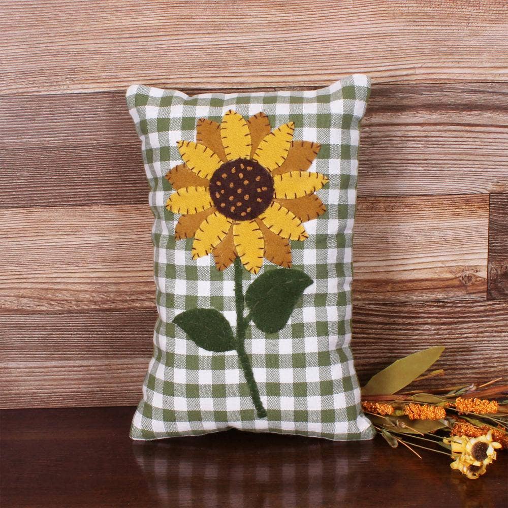 Sunflower Sage Check Pillow 8x12 PL810559