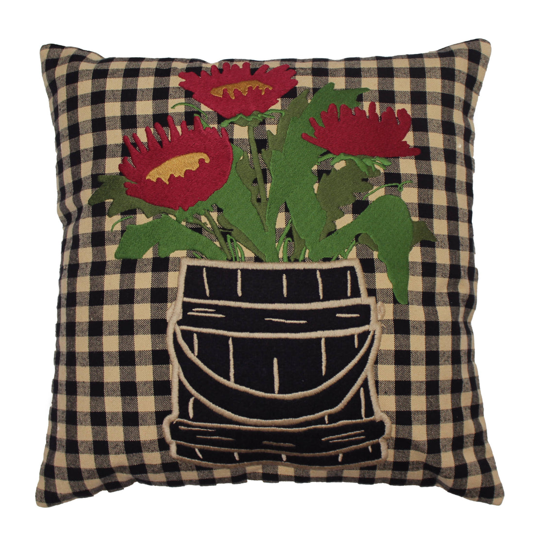 Flowers in Firkin Pillow 14 In - Home Collections by Raghu