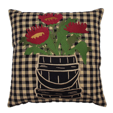 Flowers in Firkin Pillow 14 In - Home Collections by Raghu