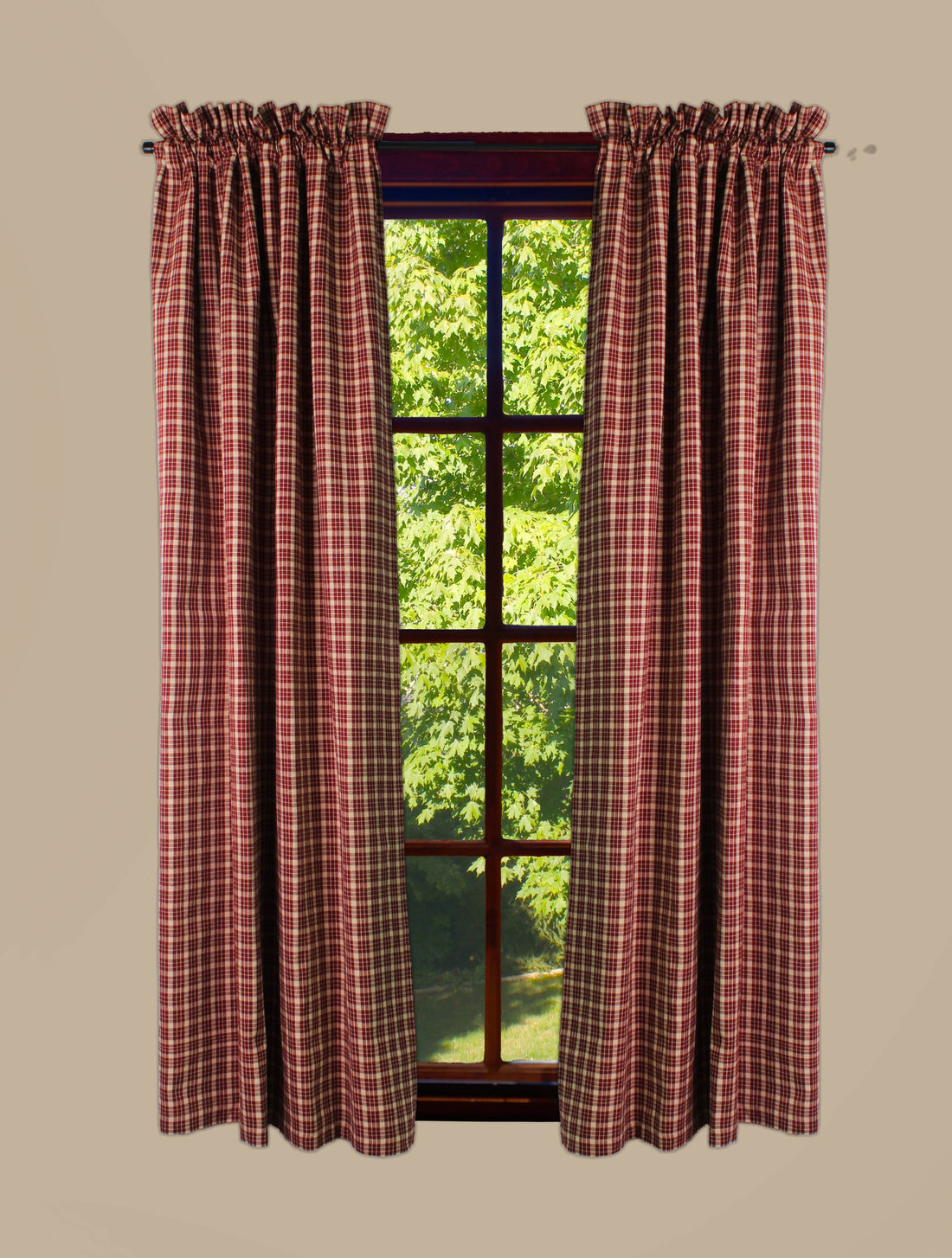 Appleton Barn Red Plaid 63" panels P6113017- Home Collections by Raghu