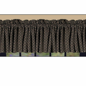 Black-Nutmeg Kingston Jacquard Valance - Lined - Home Collections by Raghu