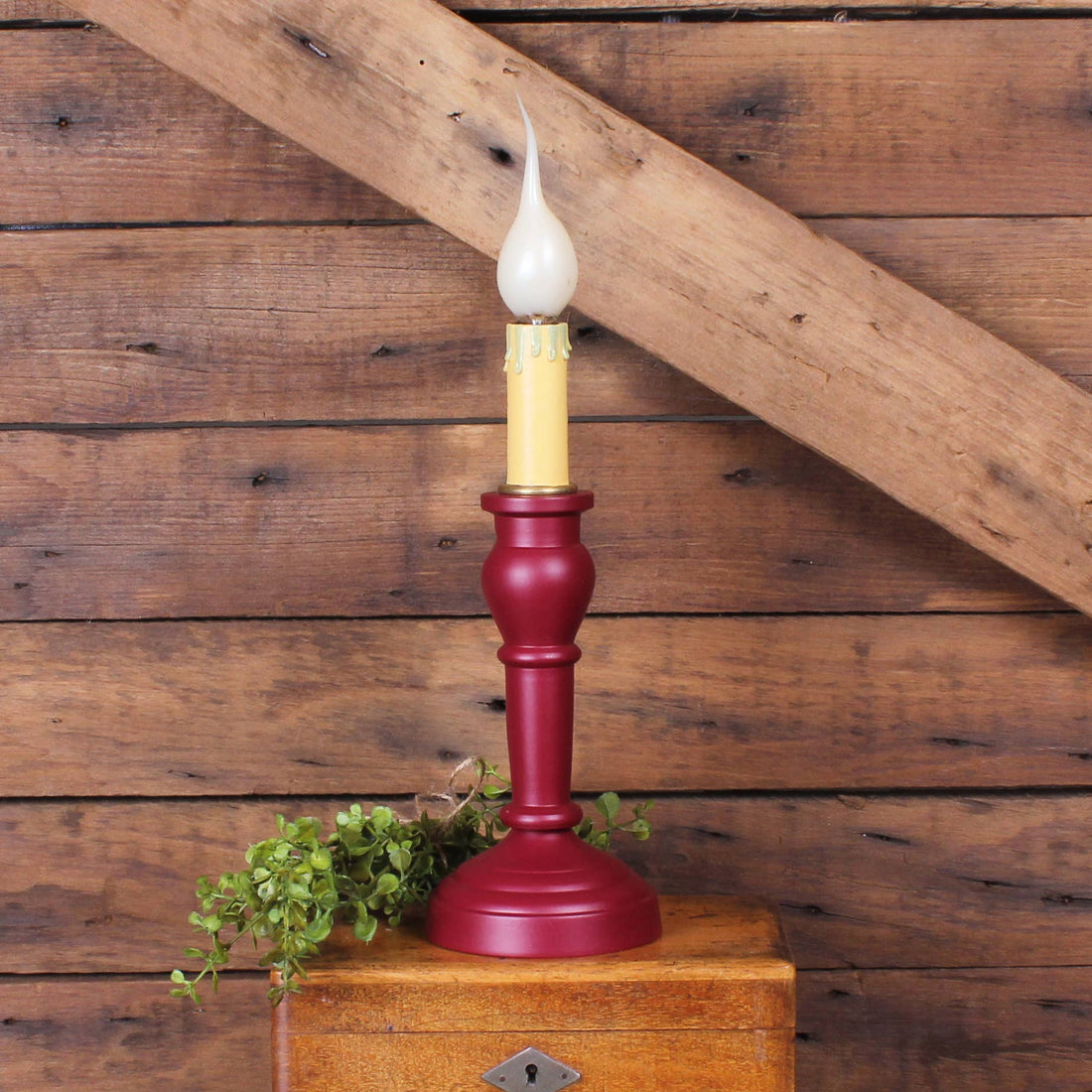 Wellington Spindle Lamp - Barn Red - Home Collections by Raghu