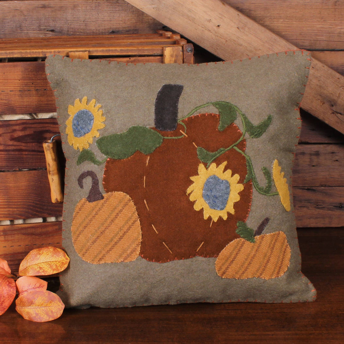 Sunflowers & Pumpkins Pillow 14 In - Home Collections by Raghu