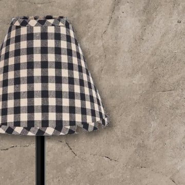 Black-Nutmeg Heritage House Check Black 12" Lampshade - Home Collections by Raghu