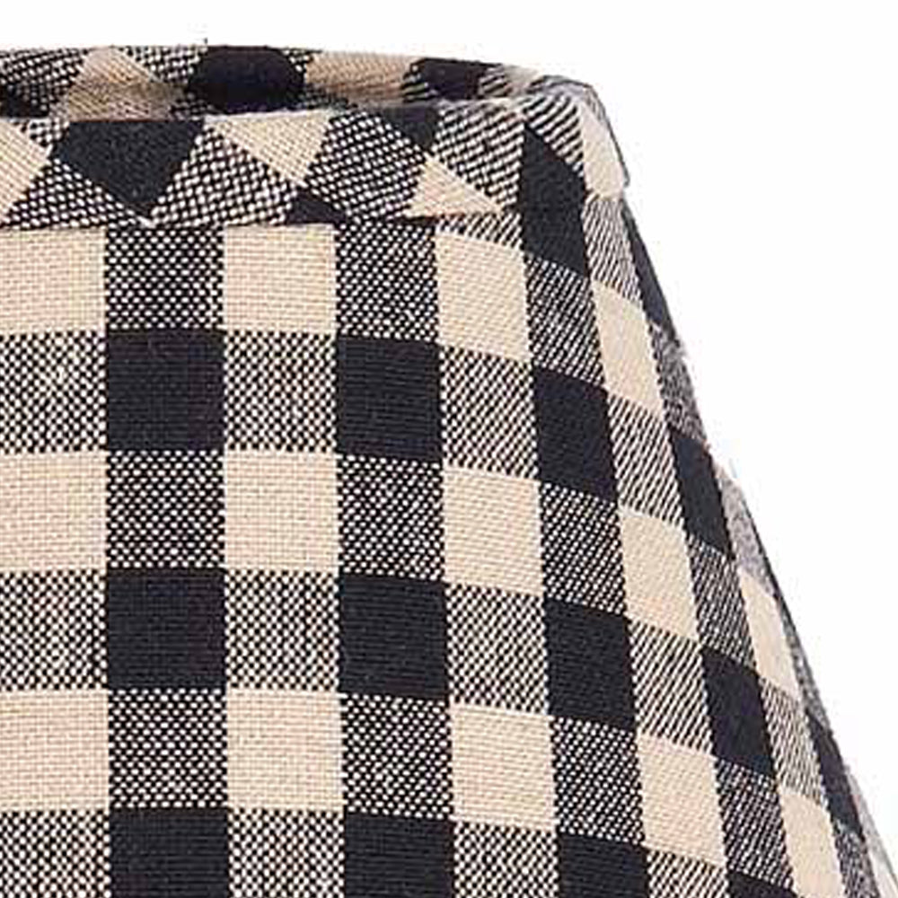 Black-Nutmeg Heritage House Check Black 12" Lampshade - Home Collections by Raghu