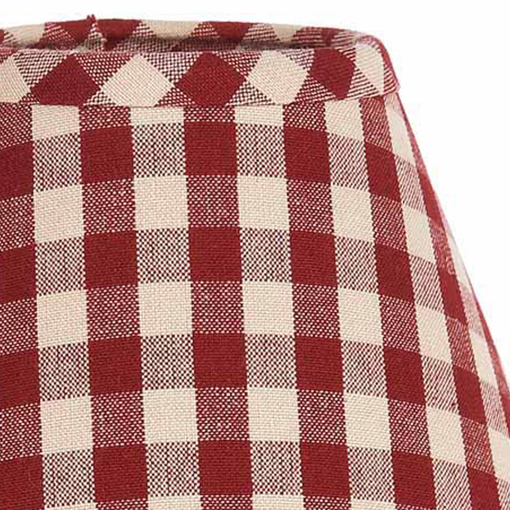 Barn Red Nutmeg Heritage House Check Barn Red 12" Lampshade - Home Collections by Raghu