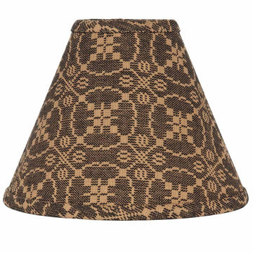 Black-Tan Marshfield Jacquard 12" Lampshade - Home Collections by Raghu