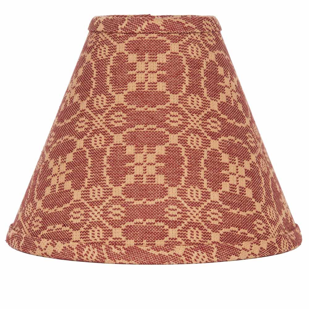 Barn Red-Tan Marshfield Jacquard 12" Lampshade - Home Collections by Raghu