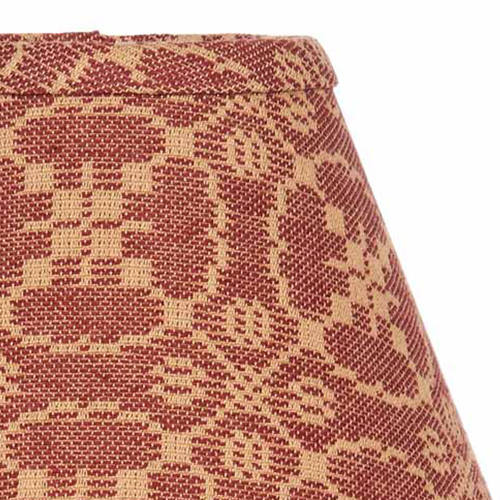 Barn Red Tan Marshfield Jacquard 12" Lampshade - Home Collections by Raghu