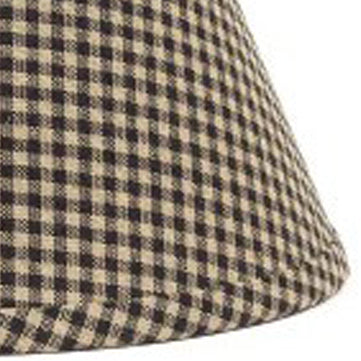 Black - Oat Newbury Gingham 12" Lampshade - Home Collections by Raghu