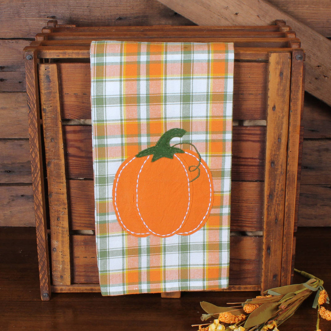 Fall Harvest Pumpkin Towel- Set of Two - Home Collections by Raghu