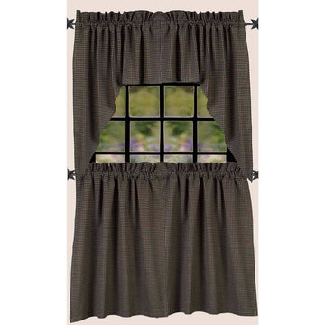 Black Oat Newbury Gingham 36" Tiers Lined - Home Collections by Raghu