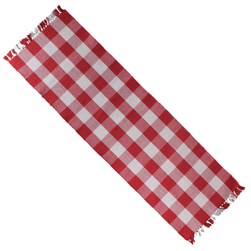 Buffalo Check Crimson Red Table Runner 14x45 T4510019