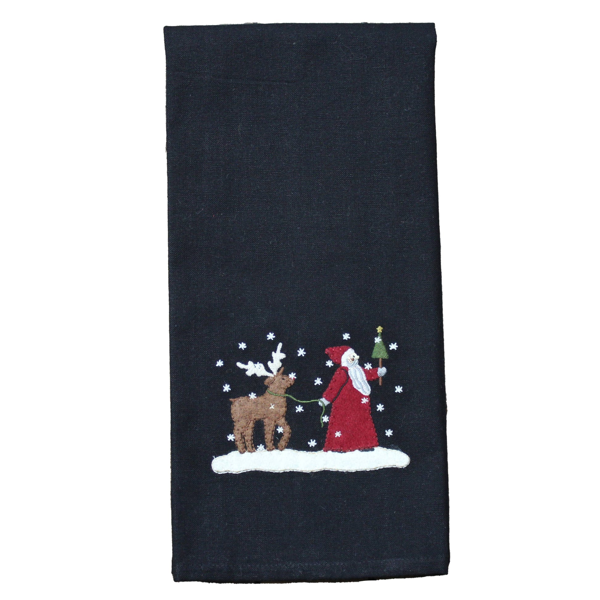 Christmas Friends Black towel  - Home Collections by Raghu