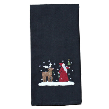 Christmas Friends Black towel  - Home Collections by Raghu